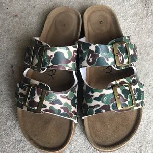 BAPE sandals camo